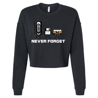 Never Forget Vintage Tapes Cropped Pullover Crew