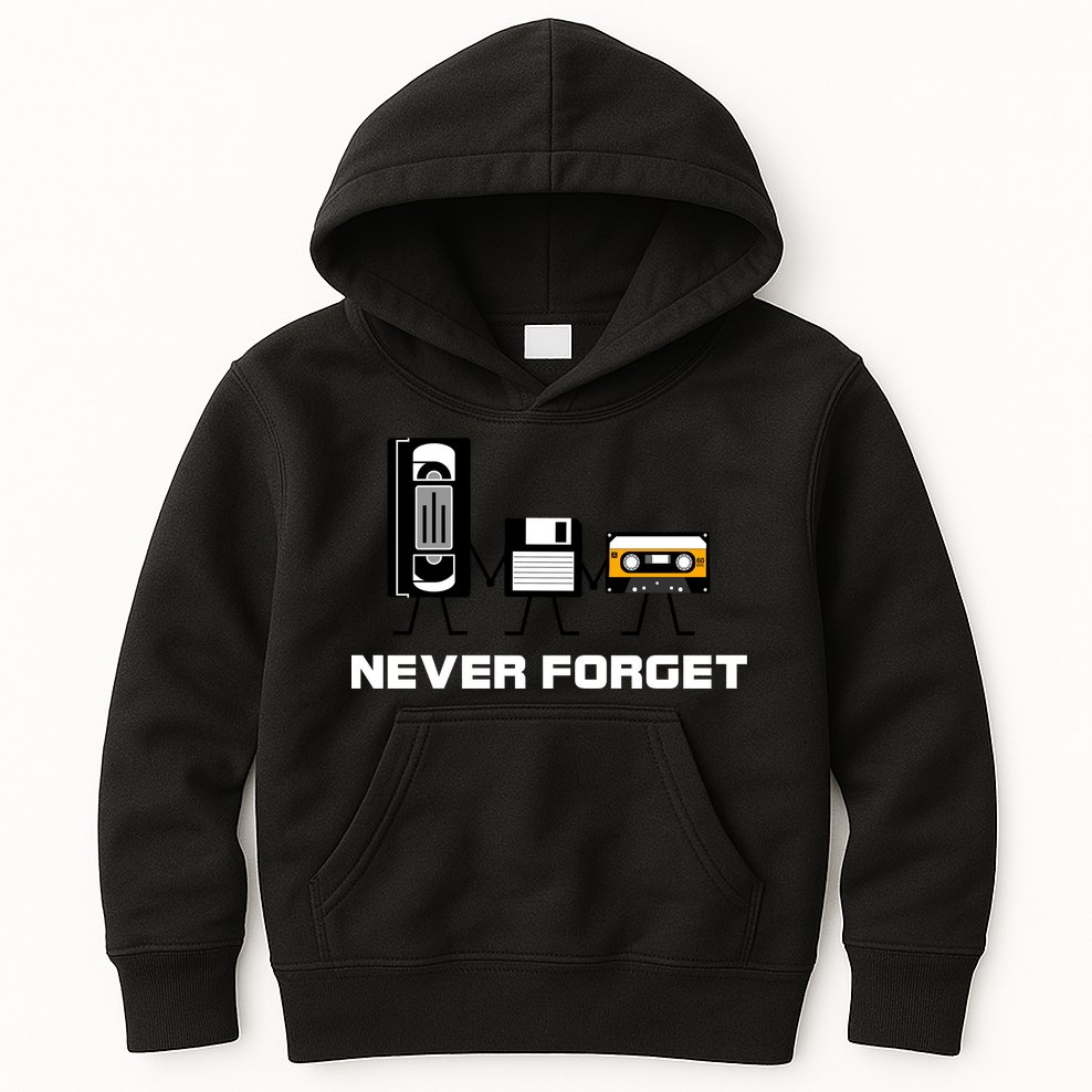Never Forget Vintage Tapes Kids Hoodie
