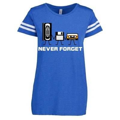 Never Forget Vintage Tapes Enza Ladies Jersey Football T-Shirt