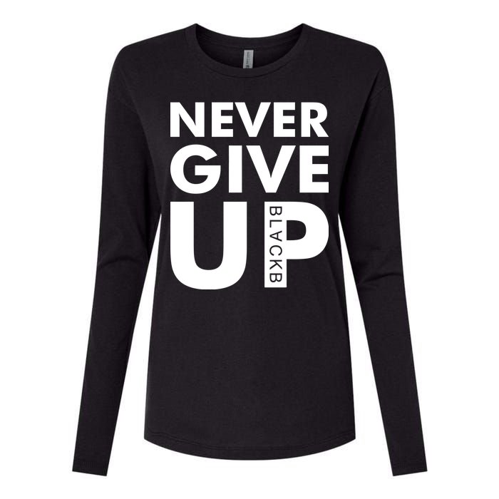 Never Give Up Black Liverpool Womens Cotton Relaxed Long Sleeve T-Shirt