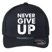 Never Give Up Black Liverpool Flexfit Unipanel Trucker Cap