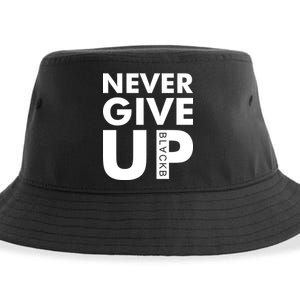 Never Give Up Black Liverpool Sustainable Bucket Hat