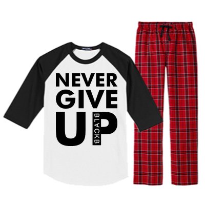 Never Give Up Black Liverpool Raglan Sleeve Pajama Set