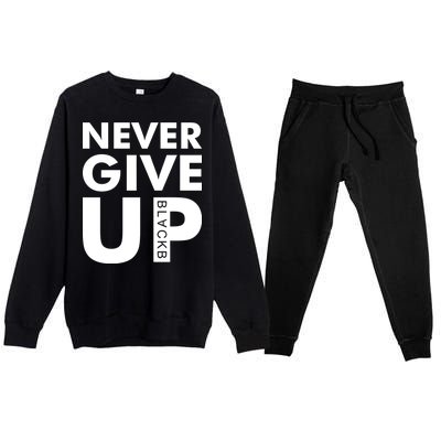 Never Give Up Black Liverpool Premium Crewneck Sweatsuit Set