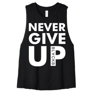 Never Give Up Black Liverpool Women's Racerback Cropped Tank