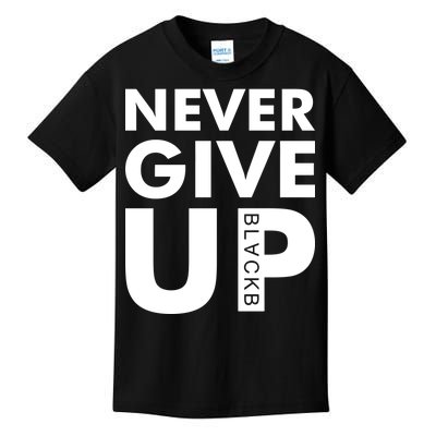 Never Give Up Black Liverpool Kids T-Shirt