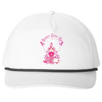 Never Give Up Breast Cancer Awareness Floral Snapback Five-Panel Rope Hat