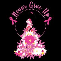 Never Give Up Breast Cancer Awareness Floral Mug