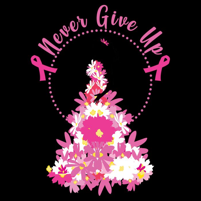 Never Give Up Breast Cancer Awareness Floral Mug