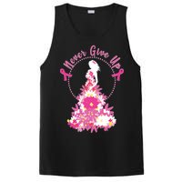 Never Give Up Breast Cancer Awareness Floral PosiCharge Competitor Tank