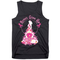 Never Give Up Breast Cancer Awareness Floral Tank Top