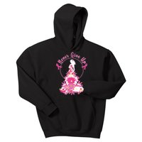 Never Give Up Breast Cancer Awareness Floral Kids Hoodie