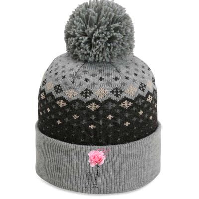 Never Give Up Breast Cancer Rose The Baniff Cuffed Pom Beanie