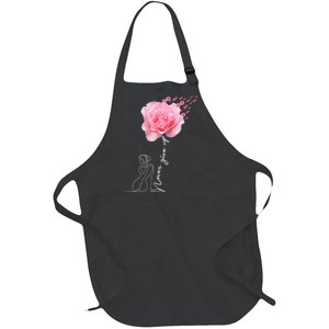 Never Give Up Breast Cancer Rose Full-Length Apron With Pockets