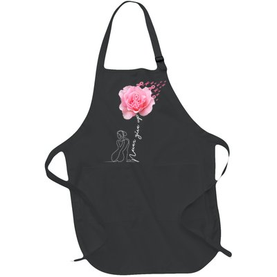 Never Give Up Breast Cancer Rose Full-Length Apron With Pockets