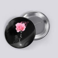 Never Give Up Breast Cancer Rose Button