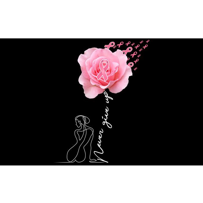 Never Give Up Breast Cancer Rose Bumper Sticker