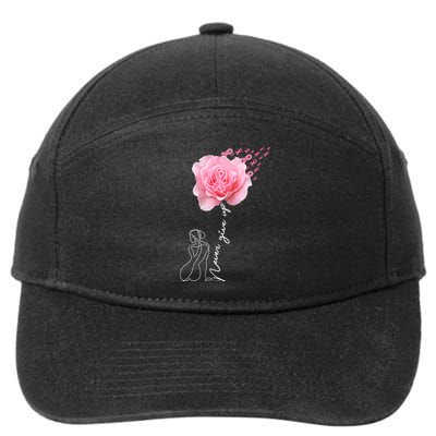 Never Give Up Breast Cancer Rose 7-Panel Snapback Hat