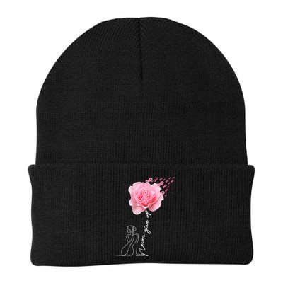 Never Give Up Breast Cancer Rose Beanie