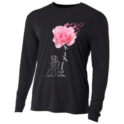 Never Give Up Breast Cancer Rose Cooling Performance Long Sleeve Crew