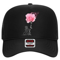 Never Give Up Breast Cancer Rose Trucker Hat