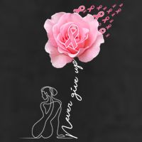 Never Give Up Breast Cancer Rose Trucker Hat