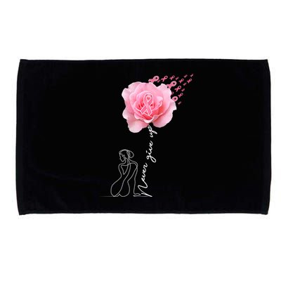 Never Give Up Breast Cancer Rose Microfiber Hand Towel