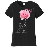 Never Give Up Breast Cancer Rose Women's T-Shirt