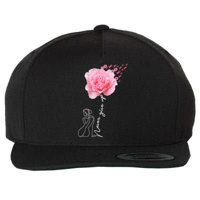 Never Give Up Breast Cancer Rose Wool Snapback Cap