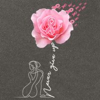 Never Give Up Breast Cancer Rose Cotton Canvas Backpack