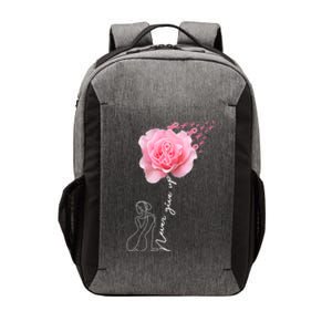 Never Give Up Breast Cancer Rose Vector Backpack