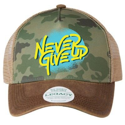 Never Give Up Motivational Legacy Tie Dye Trucker Hat