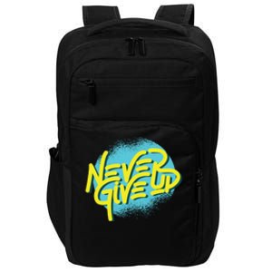 Never Give Up Motivational Impact Tech Backpack