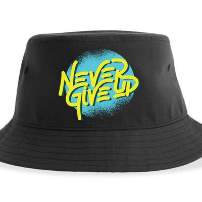 Never Give Up Motivational Sustainable Bucket Hat