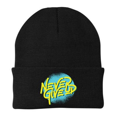 Never Give Up Motivational Beanie