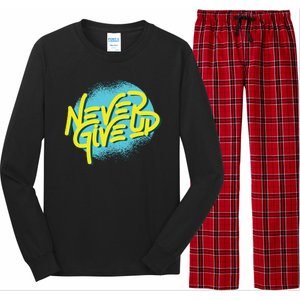 Never Give Up Motivational Long Sleeve Pajama Set