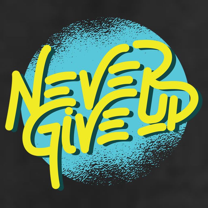 Never Give Up Motivational Golf Towel