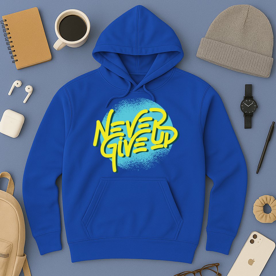 Never Give Up Motivational Hoodie