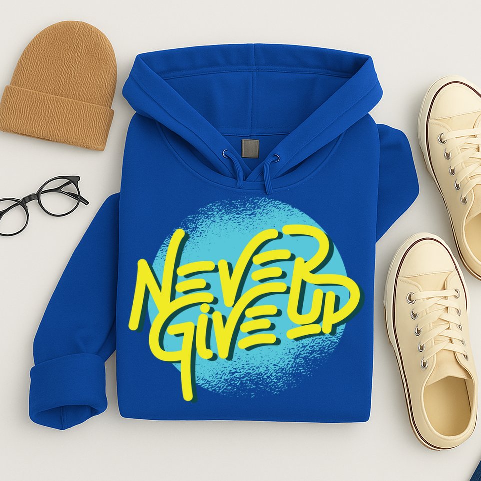 Never Give Up Motivational Hoodie