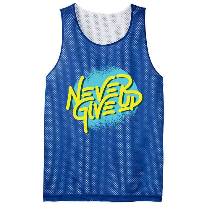 Never Give Up Motivational Mesh Reversible Basketball Jersey Tank