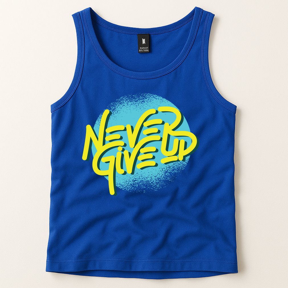 Never Give Up Motivational Tank Top