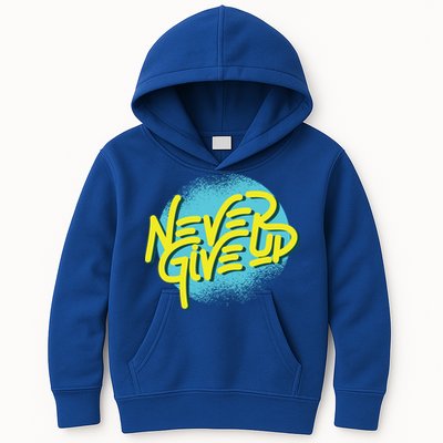 Never Give Up Motivational Kids Hoodie