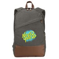 Never Give Up Motivational Cotton Canvas Backpack