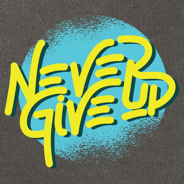 Never Give Up Motivational Cotton Canvas Backpack