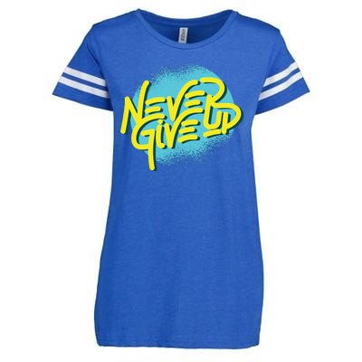 Never Give Up Motivational Enza Ladies Jersey Football T-Shirt