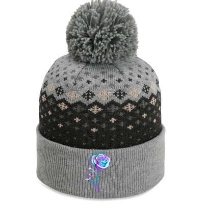 Never Give Up Suicide Awareness Ribbon Rose The Baniff Cuffed Pom Beanie