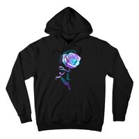 Never Give Up Suicide Awareness Ribbon Rose Hoodie