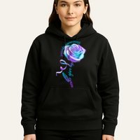 Never Give Up Suicide Awareness Ribbon Rose Hoodie