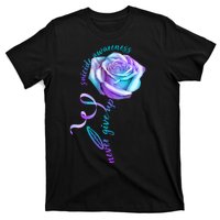 Never Give Up Suicide Awareness Ribbon Rose T-Shirt