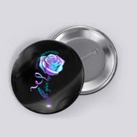 Never Give Up Suicide Awareness Ribbon Rose Button